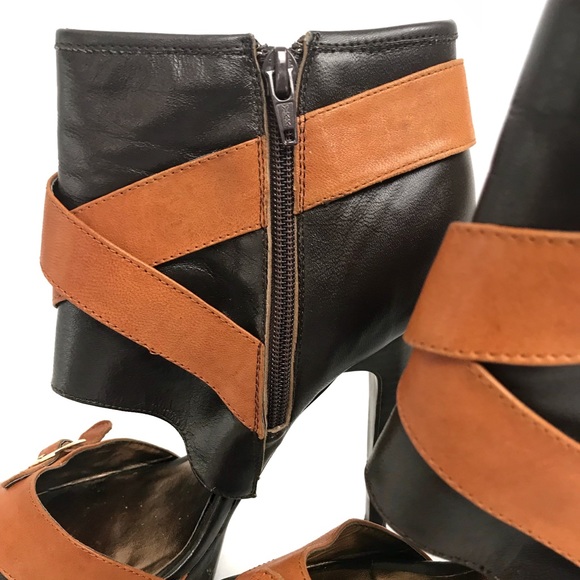 N.Y.L.A. Chocolate Brown Criss Cross Booties - Picture 5 of 7